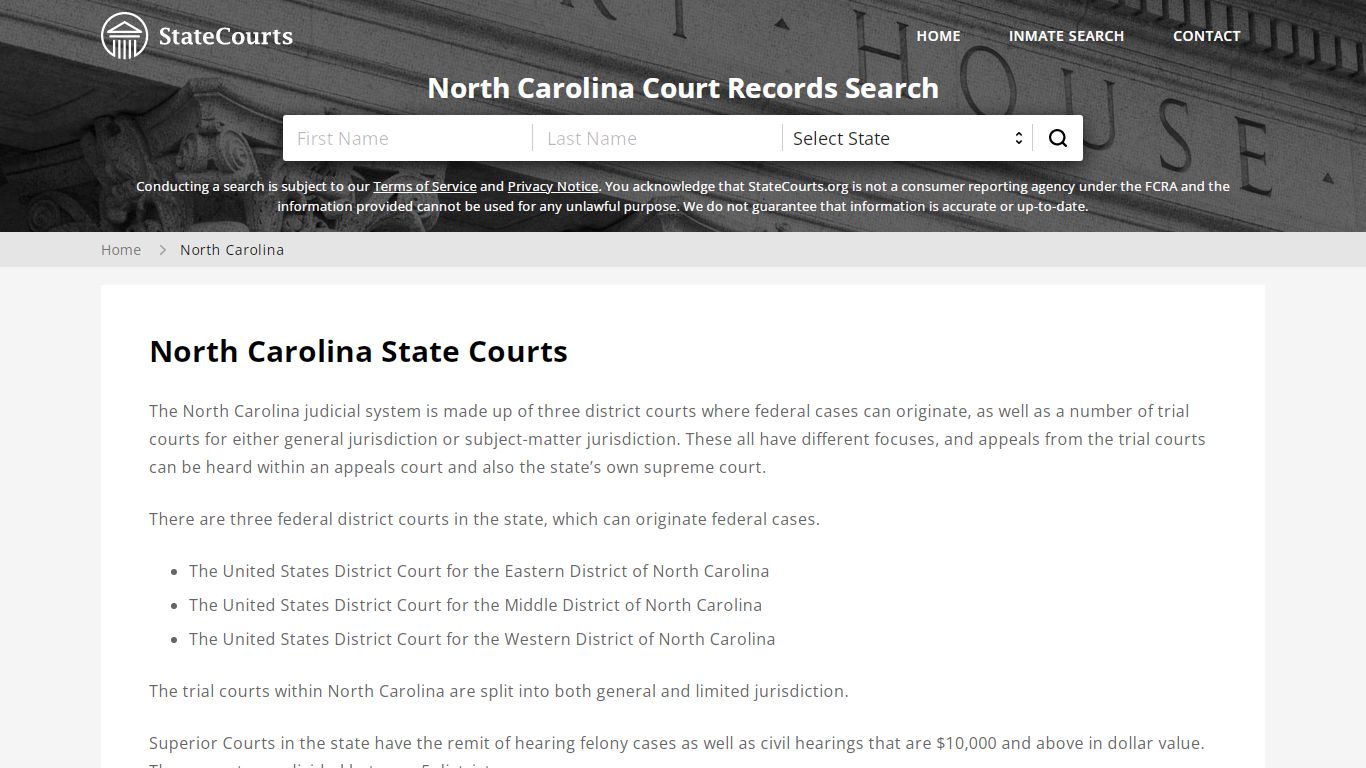 North Carolina Court Records - NC State Courts